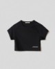 Top raglan in lycra lucida a mezza manica • Nero