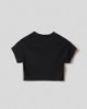 Top raglan in lycra lucida a mezza manica • Nero