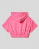 Felpa cappuccio mezza manica full zip in spugna logata • Sorbetto