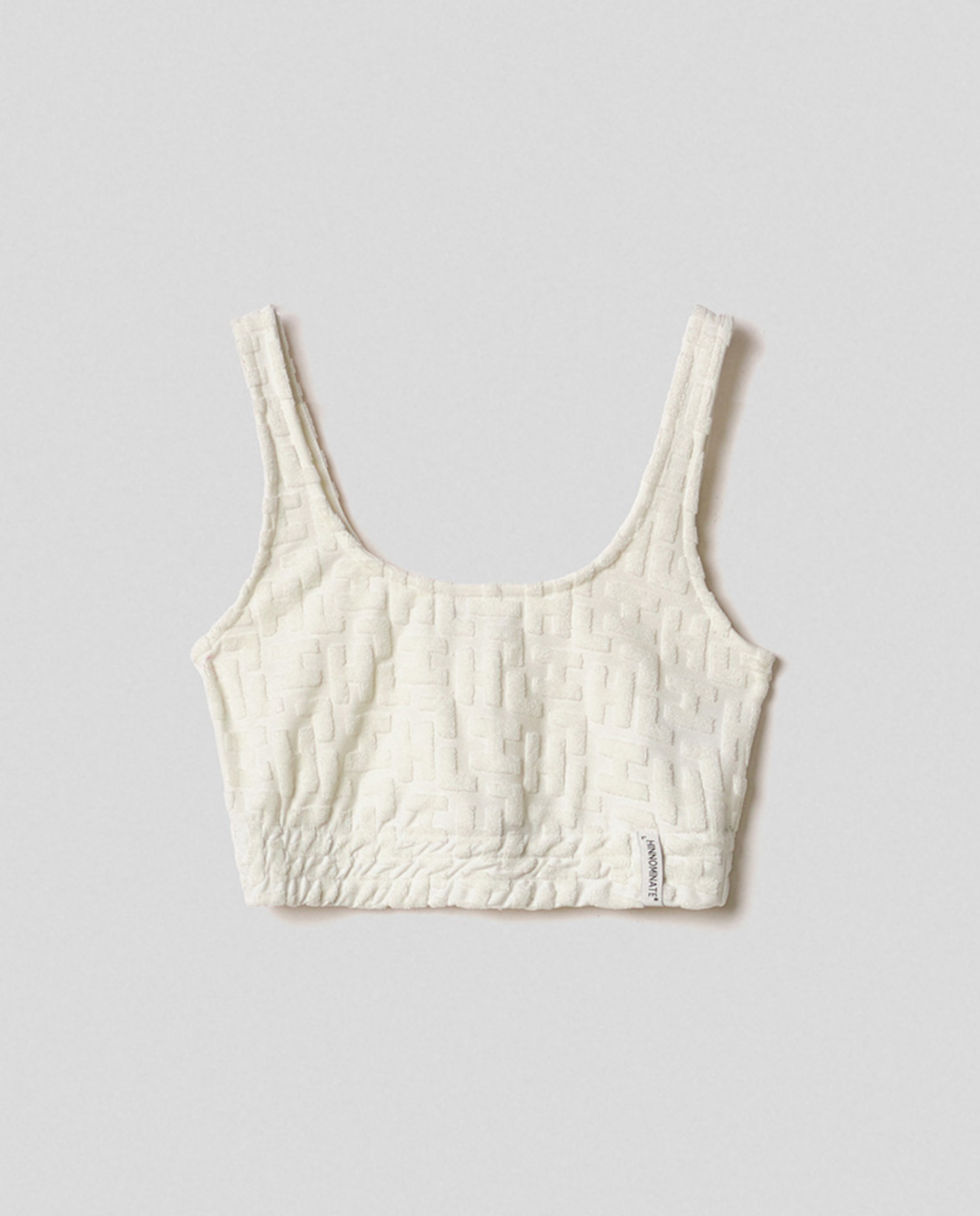 Crop top in spugna logata • Off white
