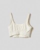 Crop top in spugna logata • Off white