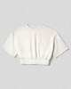 Felpa paricollo corta in modal a mezza manica • Off white
