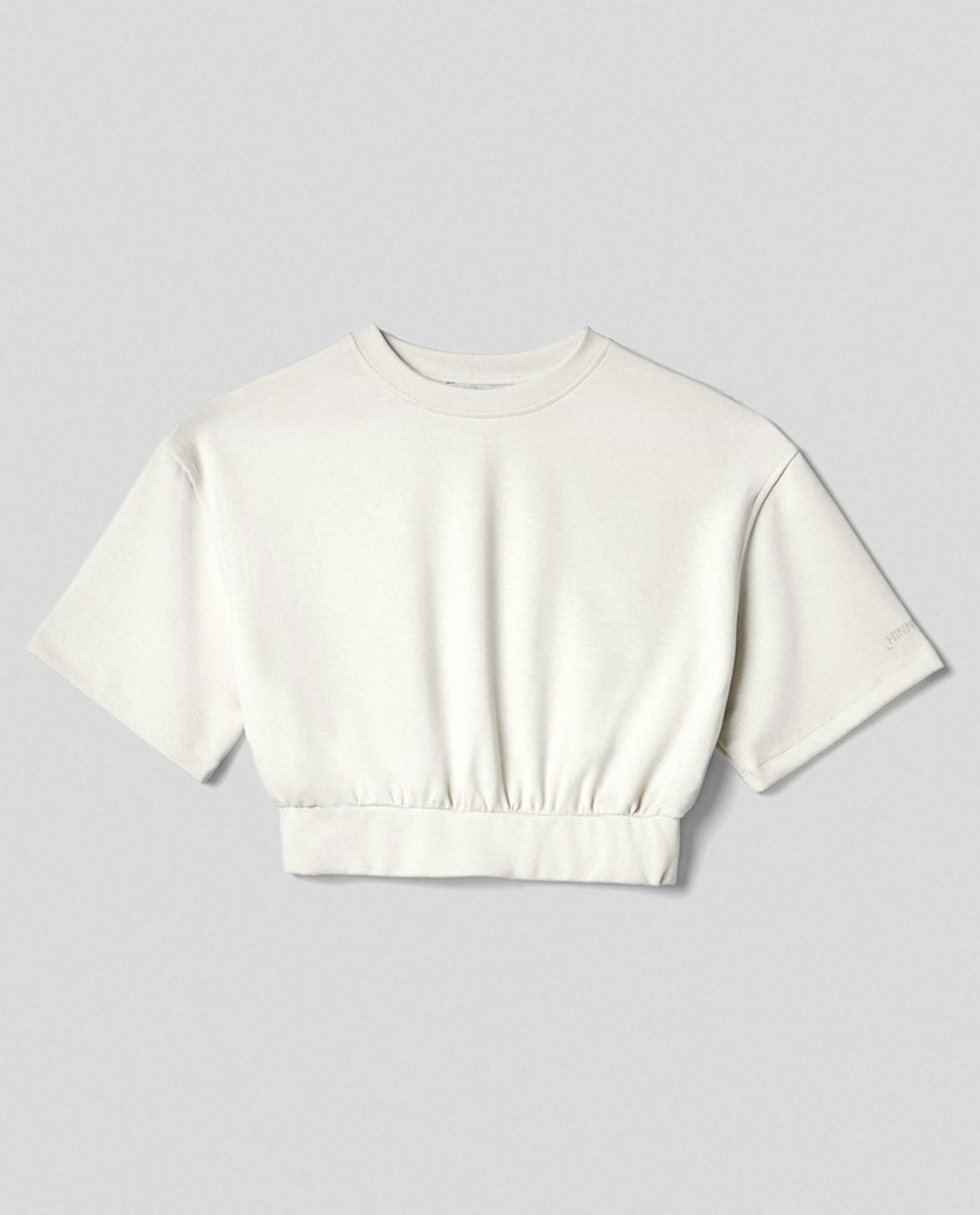 Felpa paricollo corta in modal a mezza manica • Off white