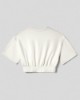 Felpa paricollo corta in modal a mezza manica • Off white