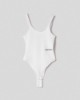 Body a canotta in costina • Bianco