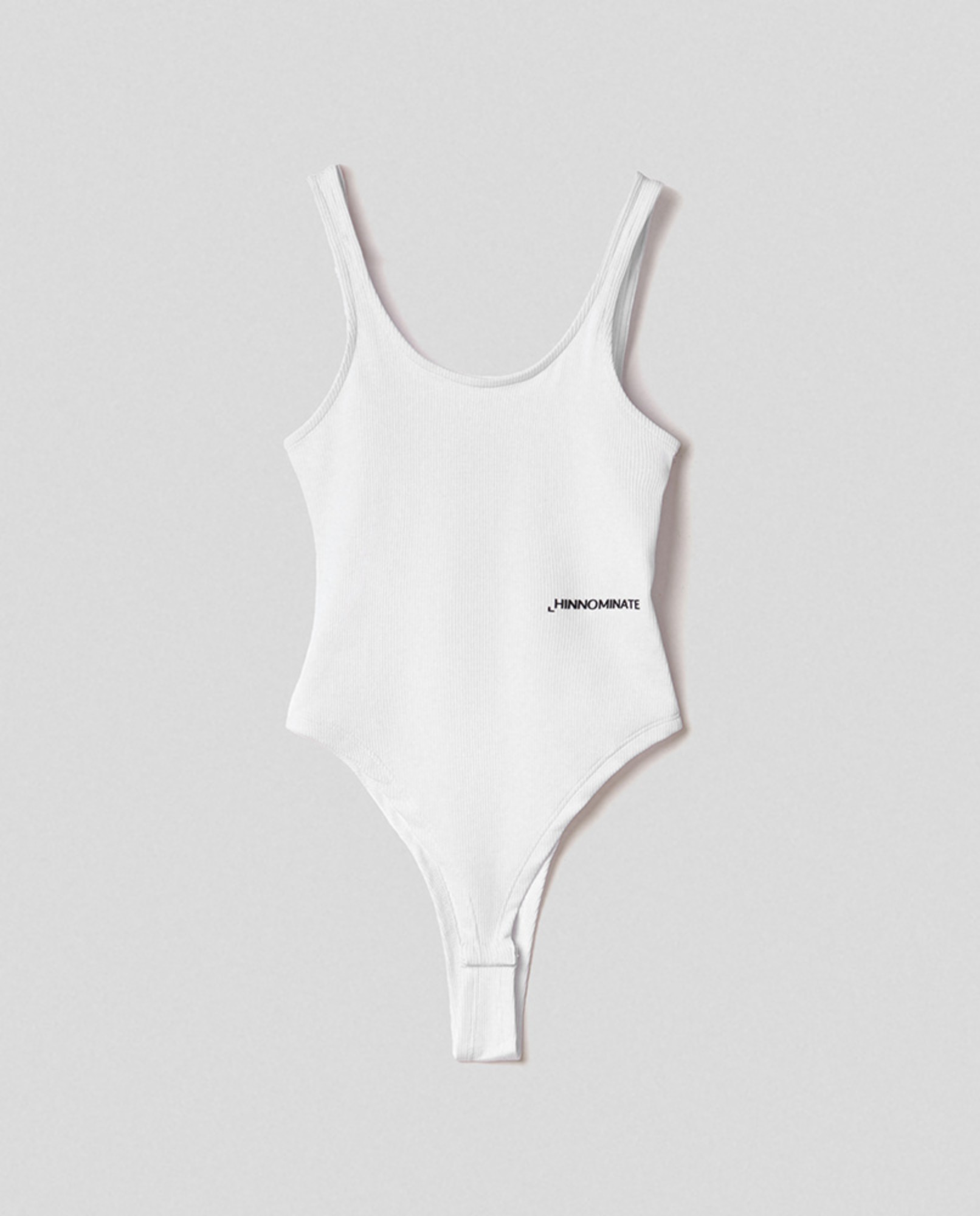 Body a canotta in costina • Bianco