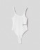Body a canotta in costina • Bianco