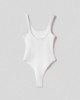 Body a canotta in costina • Bianco