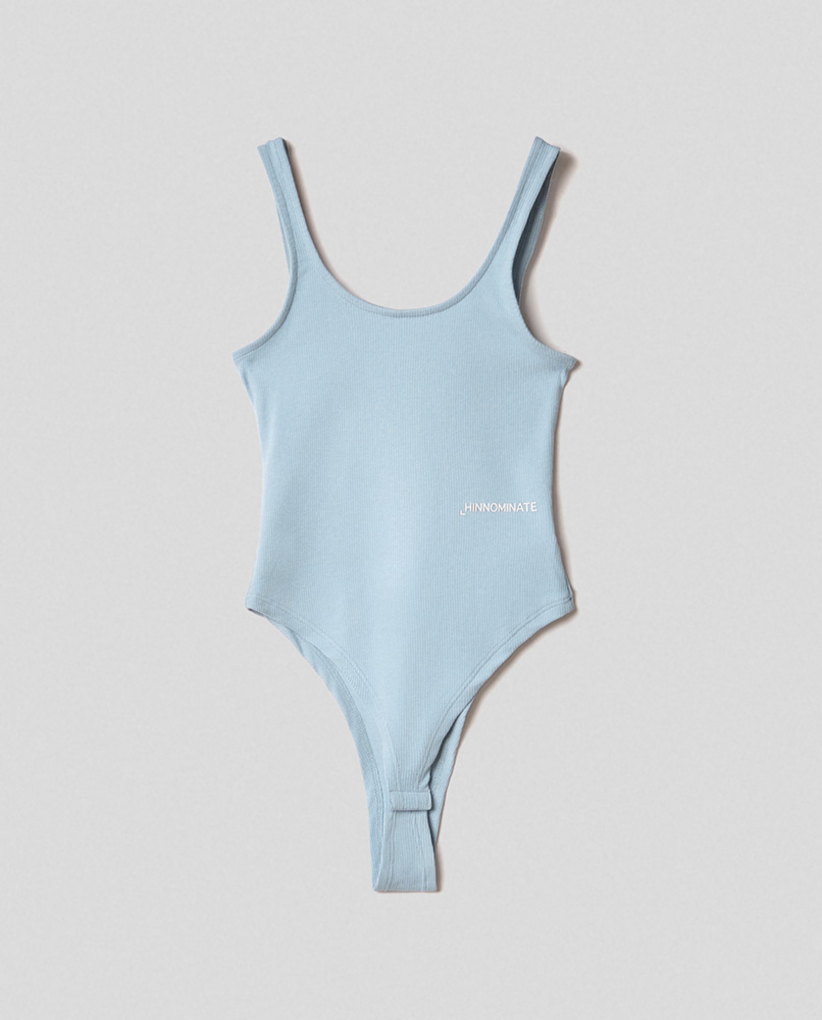 Body a canotta in costina  • Azzurro polvere