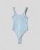 Body a canotta in costina  • Azzurro polvere