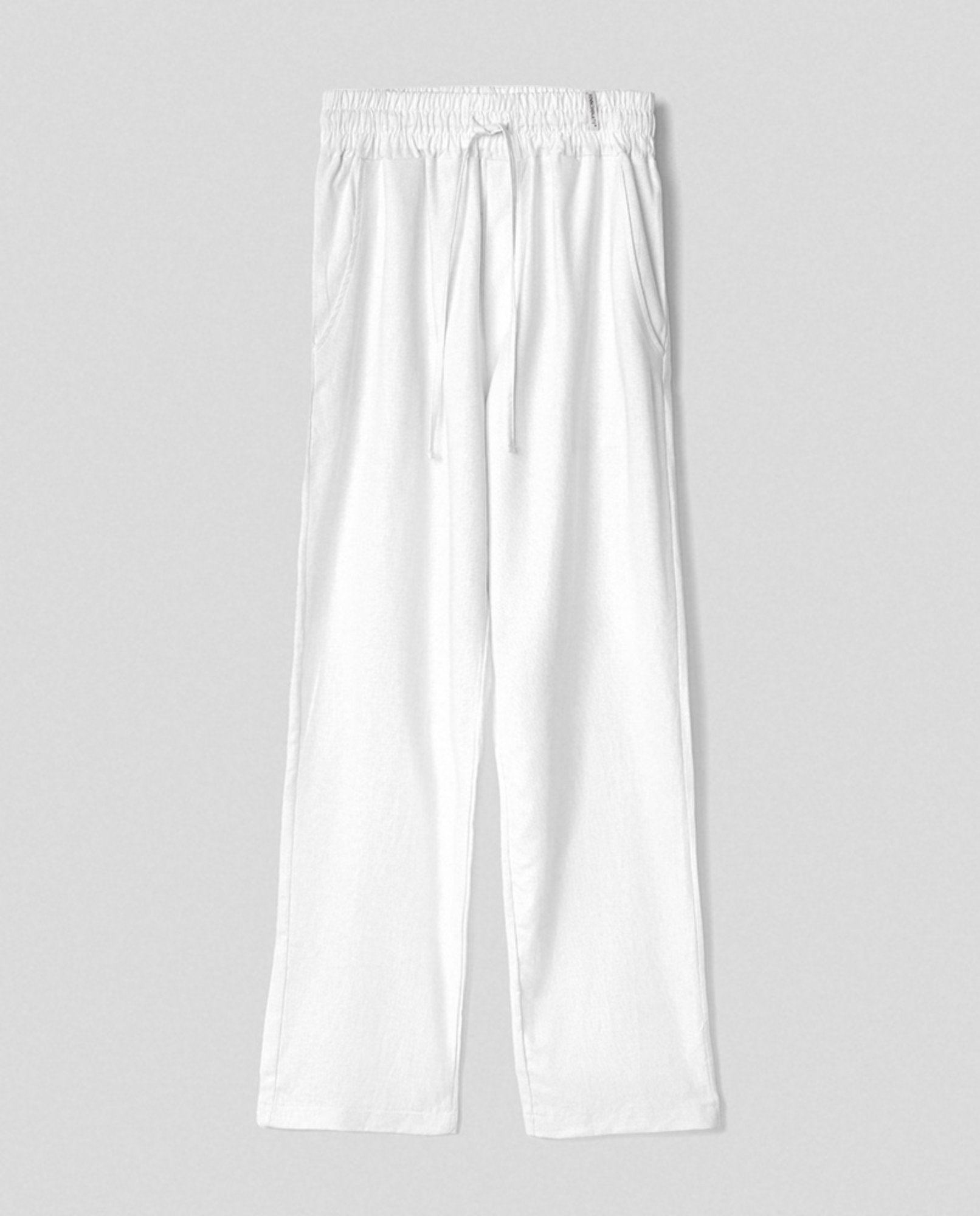 Pantalone in lino morbido con coulisse • Bianco