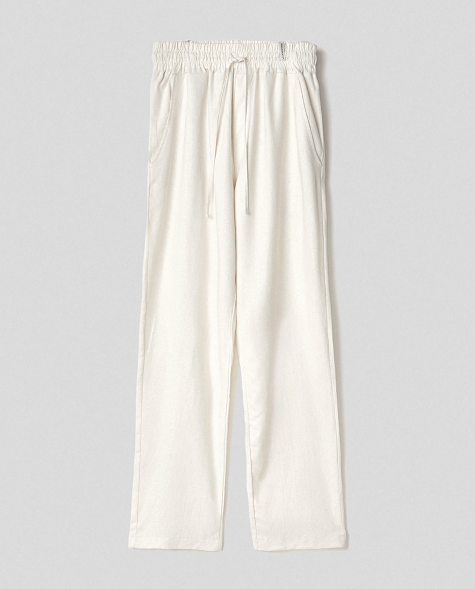 Pantalone in lino morbido con coulisse • Ecru