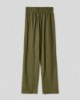Pantalone in lino morbido con coulisse • Muschio
