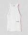 Top in costina con scollo all'americana • Bianco