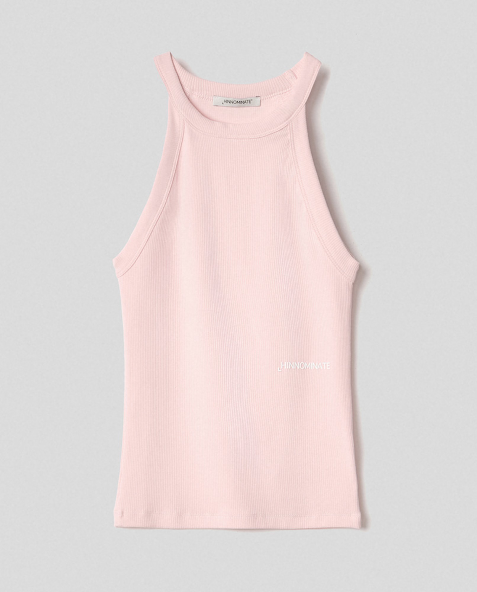 Top in costina con scollo all'americana • Cipria