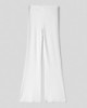 Pantalone a zampetta a vita alta in costina piatta • Bianco
