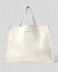 Borsa in canvas grande con etichetta • Off white