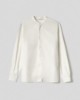 Camicia in lino con collo alla coreana • Ecru