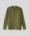 Camicia in lino con collo alla coreana • Muschio
