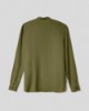 Camicia in lino con collo alla coreana • Muschio