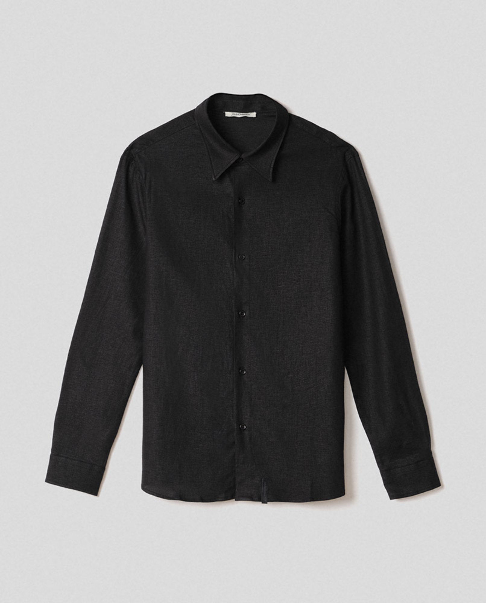 Camicia in lino basica • Nero