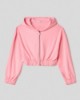 Felpa cappuccio full zip crop in modal • Sorbetto