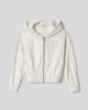 Felpa cappuccio full zip in spugna logata • Off white