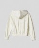 Felpa cappuccio full zip in spugna logata • Off white