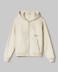 Felpa Cappuccio Basica Full Zip Con Marsupio • Bianco Burro