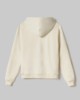 Felpa Cappuccio Basica Full Zip Con Marsupio • Bianco Burro