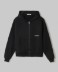 Felpa Cappuccio Basica Full Zip Con Marsupio • Nero