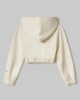 Felpa Cappuccio Full Zip Corta • Bianco Burro