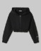 Felpa Cappuccio Full Zip Corta • Nero