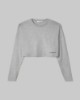 Crop Top Basico In Jersy A Manica Lunga • Grigio Melange
