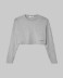 Crop Top Basico In Jersy A Manica Lunga • Grigio Melange