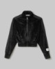 Felpa Full Zip In Ciniglia Con Banda In Lurex • Nero