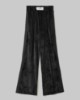 Pantalone Dritto In Ciniglia Con Banda In Lurex • Nero