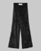 Pantalone Dritto In Ciniglia Con Banda In Lurex • Nero