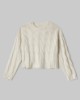 Maglia Paricollo Corta Con Trecce E Rotture • Bianco Burro