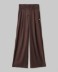 Pantalone In Twill Vita Alta Con Doppio Cinto • Moro