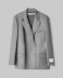 Giacca Doppiopetto Gessata Con Spalline • Grigio Melange