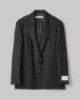 Giacca Gessata Con Spalline • Nero