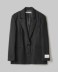 Giacca Gessata Con Spalline • Nero