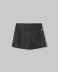 Gonna Gessata Corta Pantaloncino A Pieghe • Nero