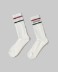 Calze Con Intarsio In Orizzontale • Bianco Burro