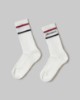 Calze Con Intarsio In Orizzontale • Bianco Burro