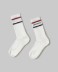 Calze Con Intarsio In Orizzontale • Bianco Burro