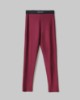 Leggings In Lycra Lucida Con Elastico Logato • Bordeaux