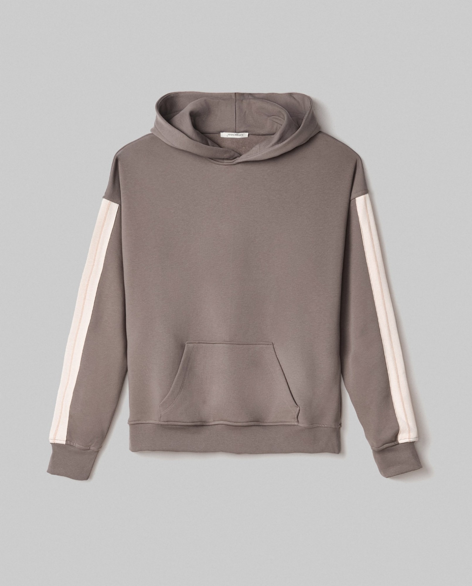 Felpa Cappuccio Basica Con Bandina In Maglia • Fango