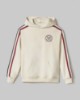 Felpa Cappuccio Tennis Con Bande • Bianco Burro